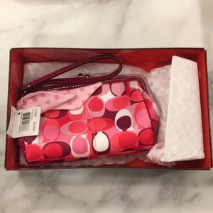 Pink and Red Coach Wristlet